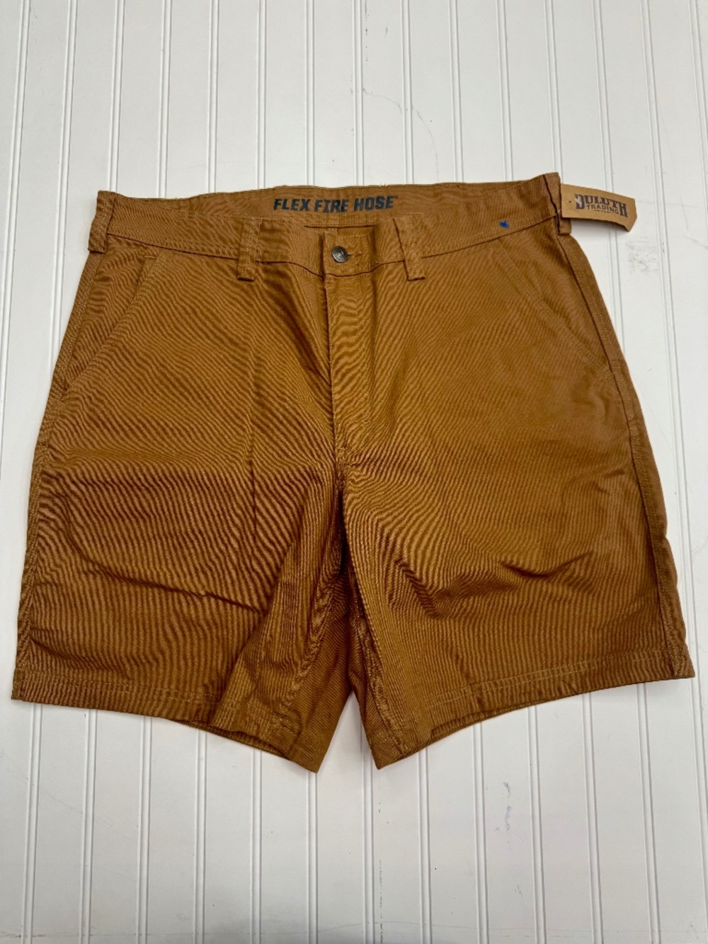 Duluth Trading Co Men's Flex Fire Hose Canvas Work Shorts Brown NWT Size 38